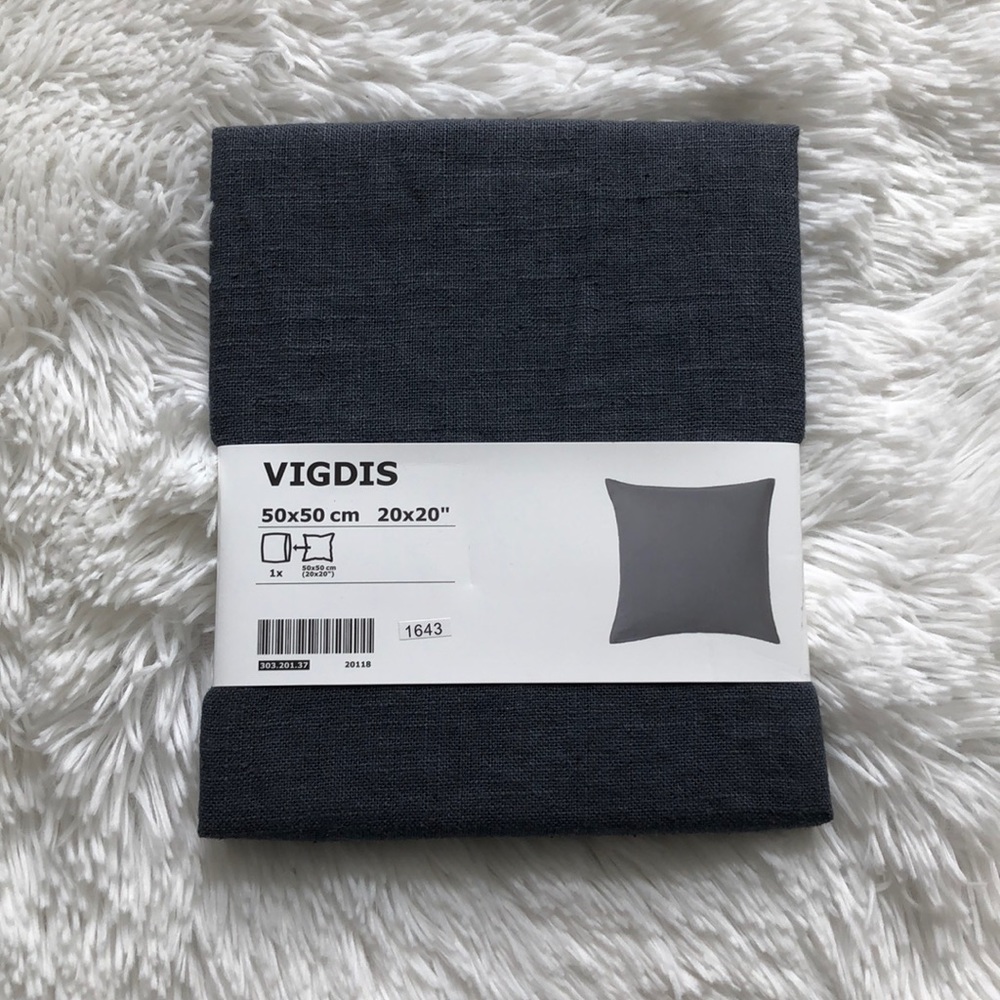 IKEA dark grey linen pillow cover